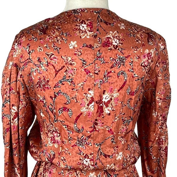 ISABEL ETOILE MARANT BAIKAL FLORAL JACQUARD WRAP DRESS PINK NWT WOMEN'S SIZE 34 - Picture 10 of 16